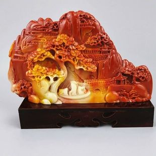 仿玉石寿山石雕仿独玉福在眼前余风水玄关摆件家居装饰玄关摆件