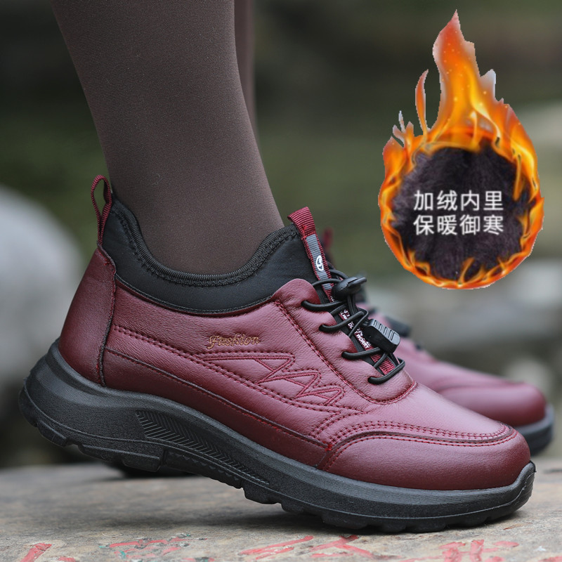 老人鞋加绒加厚保暖棉鞋妈妈鞋女