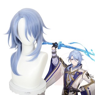 嗨coser 原神 神里绫人cos假发 稻妻城 磐祭叶守偏分仿真头皮466P