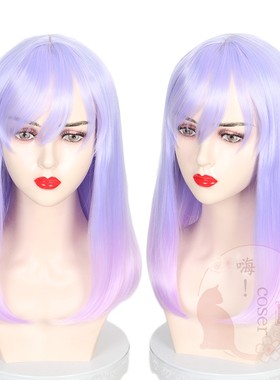 lolita假发软妹日常日系森女风cos假发原宿蓝紫渐变梨花头287D