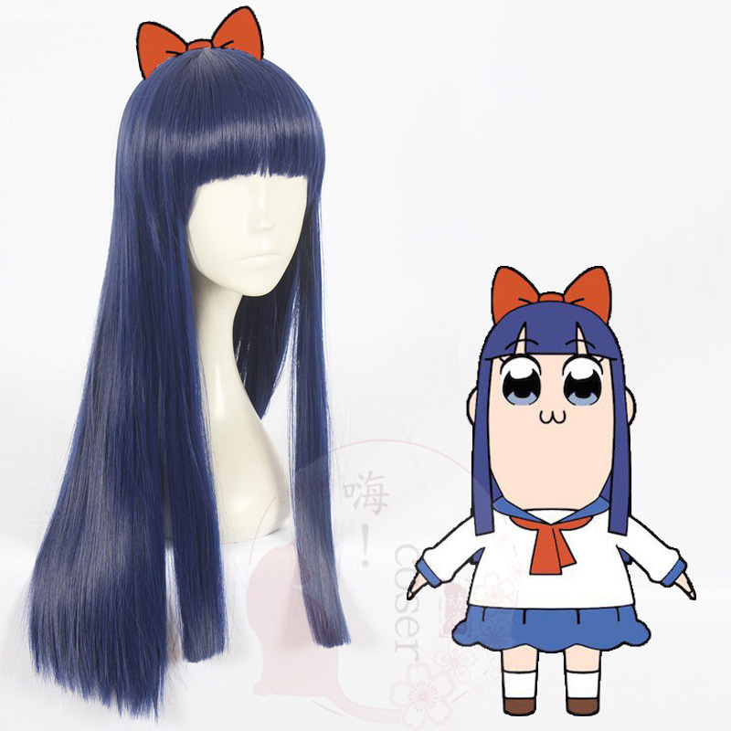嗨coser pop子和pipi美的日常 PIPI美 蓝色 cos假发363A