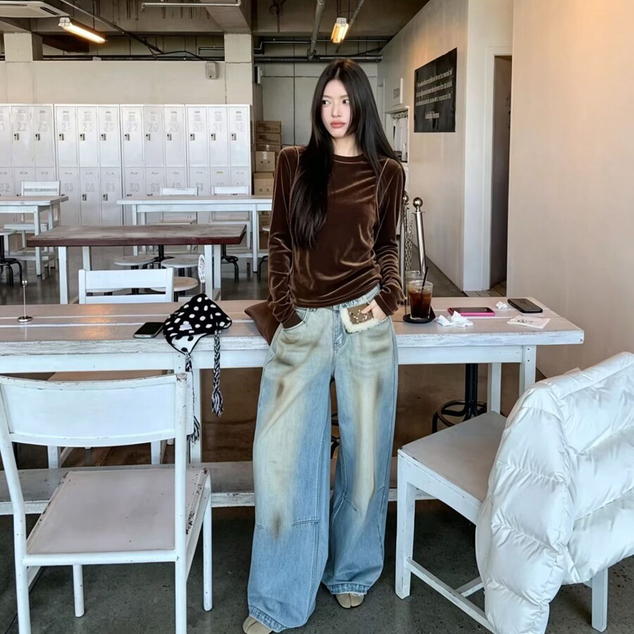 长袖欧货较厚金丝绒女