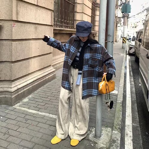 毛呢中长款韩系外套