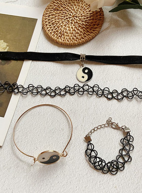 choker原宿风八卦丝绒项圈包邮