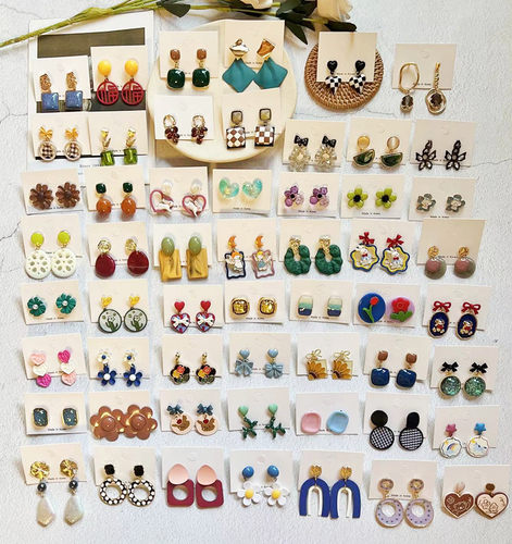 ins趣味耳环滴油树脂925银针女