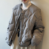 保暖长袖 新款 宽松面包服外套 羽绒服女2025冬季 小香风90白鸭绒短款