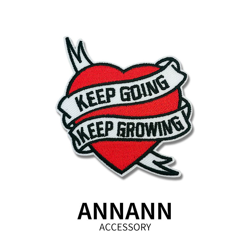 英文字母二次元爱心刺绣布贴卫衣帽子包包牛仔DIY手缝破洞补丁贴