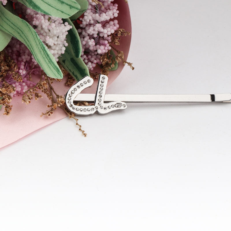 diy定制满钻名字 字母可搭配 发夹简约金属发卡刘海侧边一字夹子