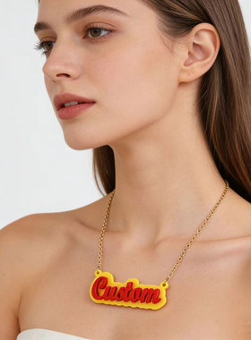 定制个人DIY3D字母项链