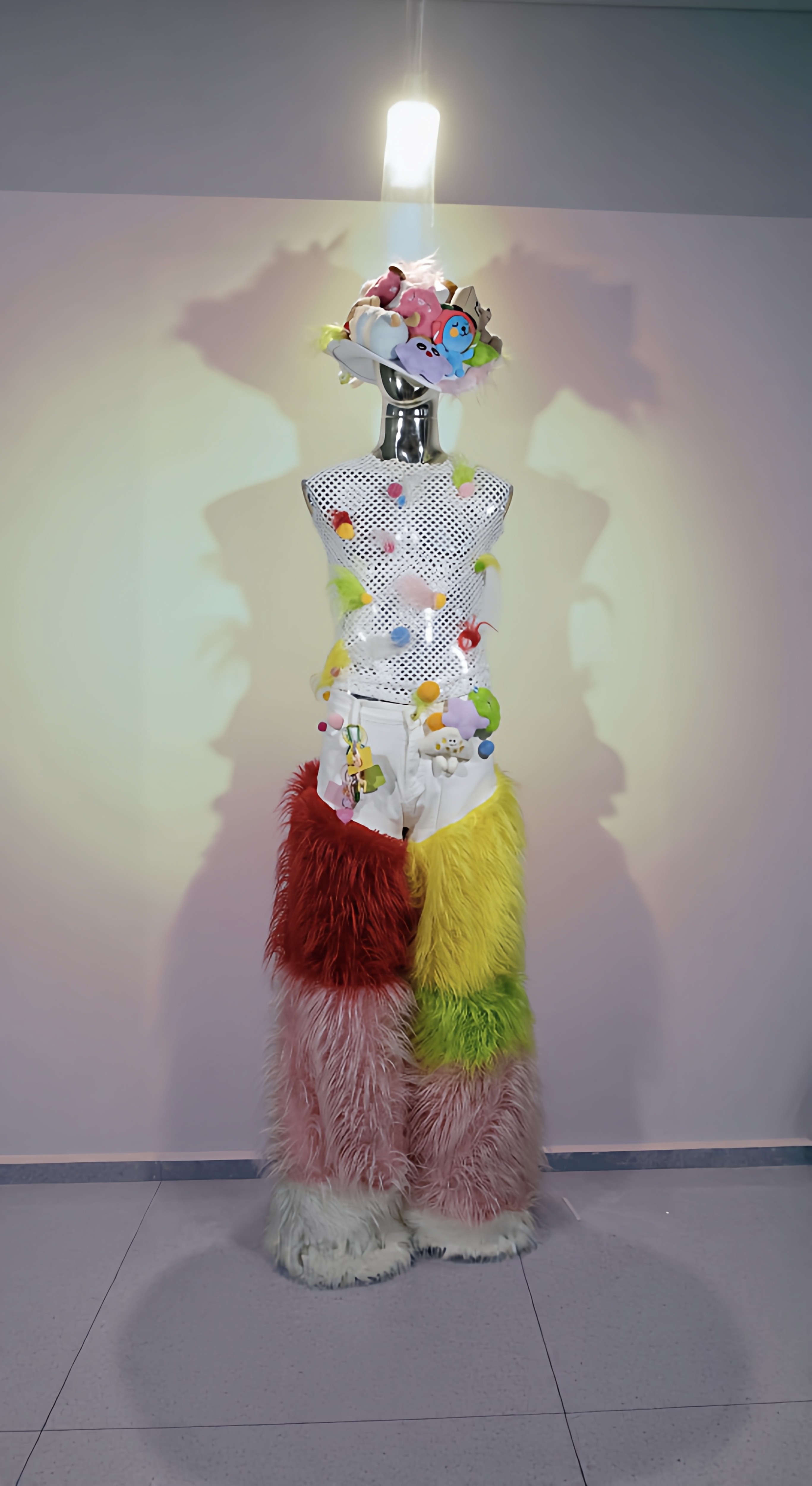 爱瑟诗莱糖果派对男款彩色毛毛拼接裤系列定制