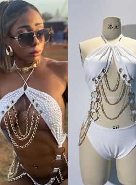 欧美性感Gogo服重工带胸垫可定制可加钻支持大码