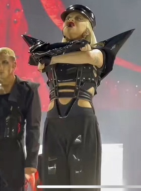 Ladygaga演唱会同款皮质演出服定制