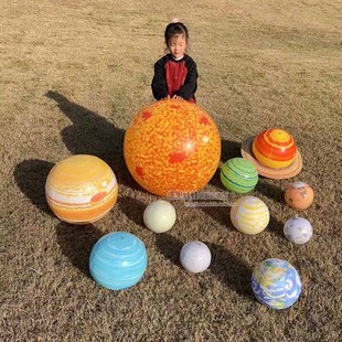 包邮 充气太阳系全套共11款 星球模型送气泵科技馆幼儿园星空装 饰