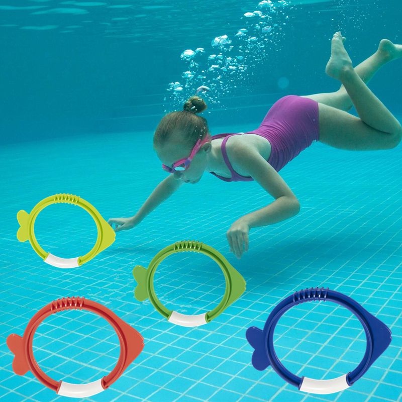 夏季儿童水上用品章鱼形圆环水下取物潜水教具学生游泳池戏水玩具