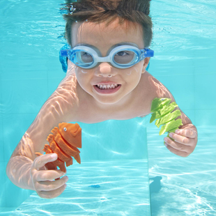 儿童水下练习闭气训练装备游泳馆教学游泳池鱼形骨头潜水沉底玩具