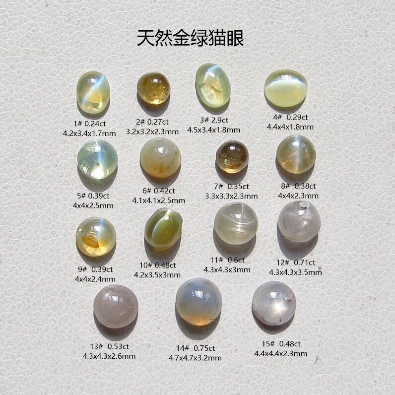 天然裸石金绿猫眼亚历山大石