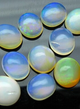 10颗彩色欧泊9.05克拉彩色宝石裸石 可做手链项链 颗颗精选