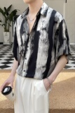 2025夏季新款男士风轻熟风印花短袖衬衫抖音A202CS6002P55，男装T恤，星座1311（原A202）