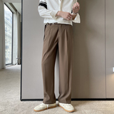 2025春夏轻熟风宽松腰带装饰休闲长裤韩版潮流男裤子A202K0031P65，男装休闲裤，星座1311（原A202）