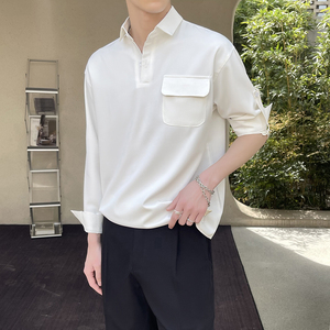 2025新款男士可调节袖子长袖衬衫轻熟风简约上衣A202CS303P65图片