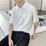 夏季新款宽松轻奢百搭男士短袖Polo衫落肩上衣潮A202T2010P55，男装T恤，星座1311（原A202）