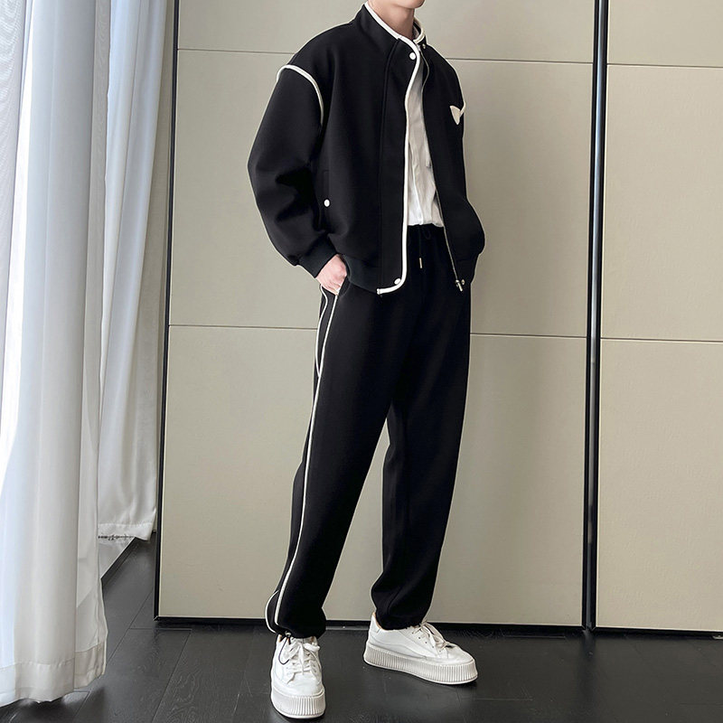 2025春夏轻熟宽松韩版拼接撞色运动休闲套装外套A202TZ1002P180,男装休闲套装,星座1311（原A202）