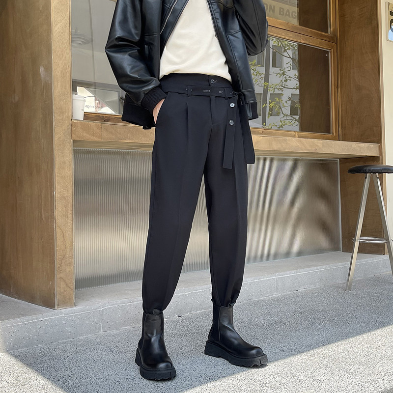 2025秋冬新款男士轻熟风腰带装饰简约休闲裤修身西裤A202K235P65，男装西裤，星座1311（原A202）