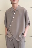 2025夏新款男士新中式休闲衬衫冰丝透气翻领宽松上衣A202CS519P60，男装衬衫，星座1311（原A202）