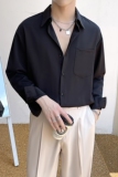 2025新款轻熟风简约长袖衬衫落肩衬衣抖音A202CS015P60，男装衬衫，星座1311（原A202）