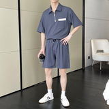2025高级感拼接落肩polo衫宽松短裤运动时尚套装A202TZ2018P100，男装Polo衫，星座1311（原A202）