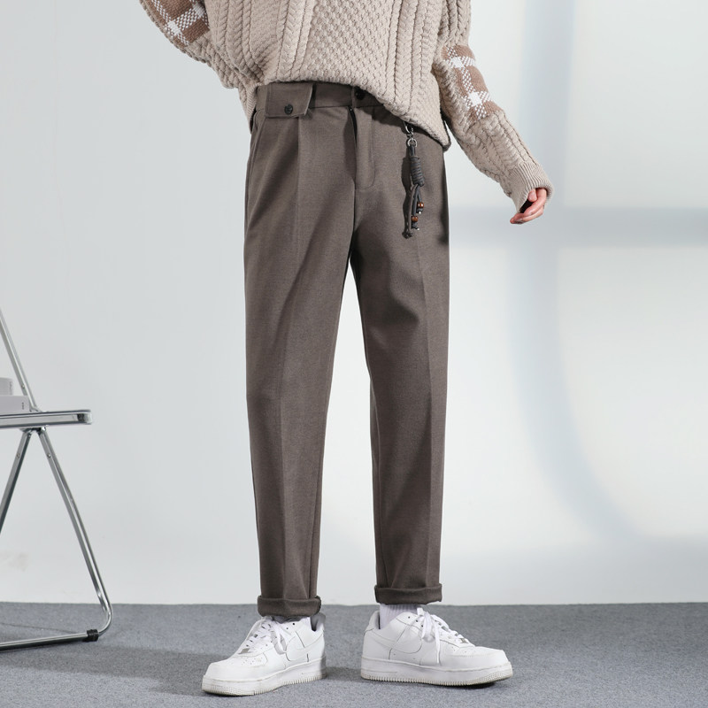 2025秋冬新款轻熟风英伦修身小脚毛呢休闲裤男西裤A202K1908P60，男装西裤，星座1311（原A202）