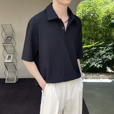 2025夏新款宽松落肩高级感短袖polo衫英伦痞帅男t恤A202T2015P50，男装T恤，星座1311（原A202）