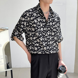 春夏新款高级感碎花衬衫男士短袖冰丝衬衣薄款A202CS316P50，男装T恤，星座1311（原A202）