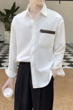 2025新款磨毛男士英伦落肩宽松简约长袖衬衫潮A202CS318P65，男装衬衫，星座1311（原A202）