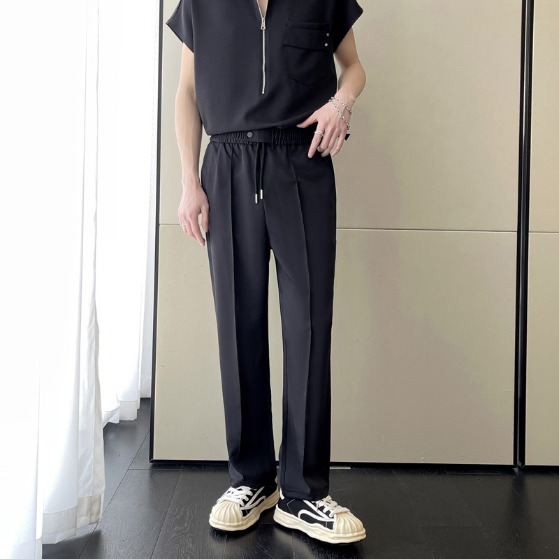 2025夏季新款冰丝垂感直筒休闲裤男宽松长裤抖音A202K1558P65,男装休闲裤,星座1311（原A202）