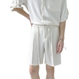 夏季男士短裤冰丝中裤百搭腰带男五分裤A202DK012P50薄款控78，男装牛仔裤，星座1311（原A202）