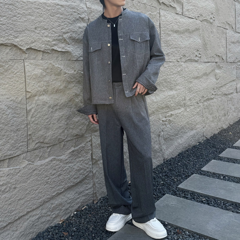 2025秋冬男高品质立领长袖夹克套装老钱风休闲西裤1311TZ0012P195,男装西裤,星座1311（原A202）