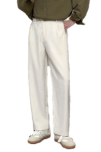 2025春夏轻熟风宽松腰带装饰休闲长裤小直筒男裤子 A202K0030P65图片