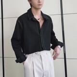 2025春夏新款男士肌理感禁欲系INS宽松落肩长袖衬衫A202CS8010P65，男装衬衫，星座1311（原A202）
