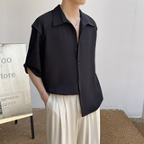 2025夏季新款冰丝高级感轻熟痞帅男士落肩短袖衬衫潮A202CS218P60，男装T恤，星座1311（原A202）