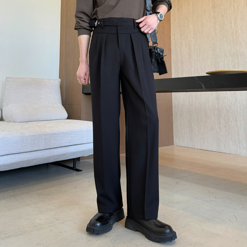 老钱风那不列颠小直筒西裤男士垂感修身高级感长裤潮1311K7015P65，男装西裤，星座1311（原A202）