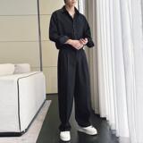 2025春季新款男套装宽松阔腿拖地长裤落肩衬衫套装A202TZ621P135，男装衬衫，星座1311（原A202）