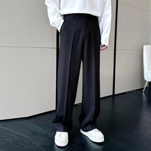 2025春夏新款男阔腿宽松垂坠感直筒拖地休闲长裤薄款A202K9827P70图片