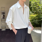 2025春夏新款男轻熟调节长短袖设计衬衫免烫垂坠衬衣A202CS618P65，男装T恤，星座1311（原A202）