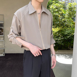 新款轻熟调节长短袖设计衬衫男免烫垂坠衬衣A202CS618P65，男装T恤，星座1311（原A202）