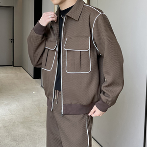 2025男新款宽松翻领痞帅工装拉链夹克外套A202JK3019P125图片