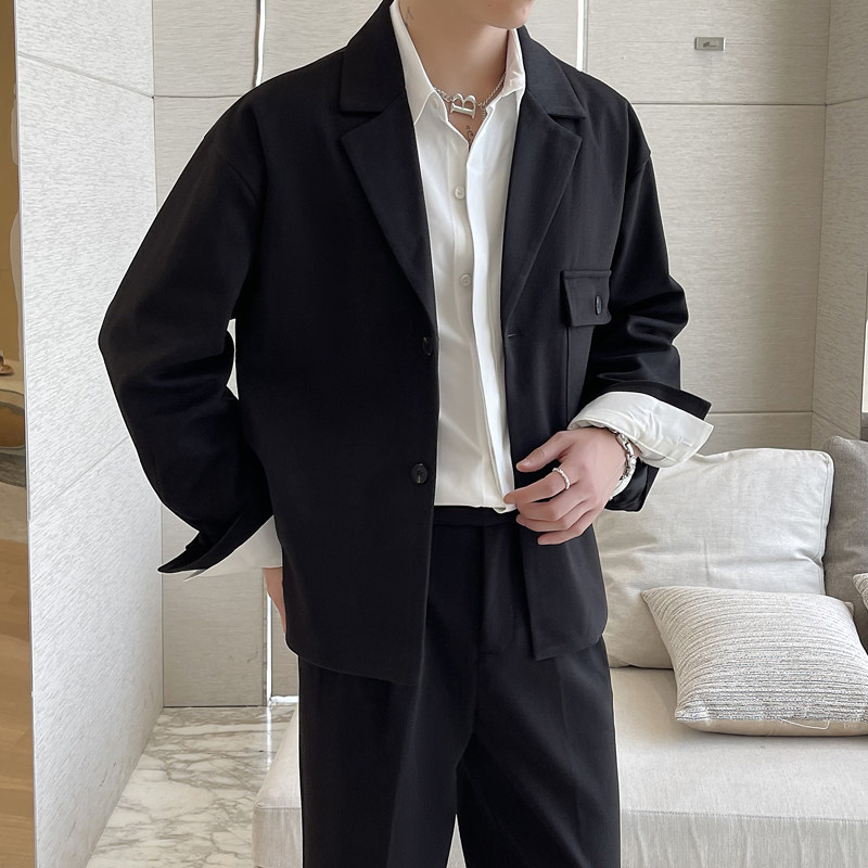 2025毛呢秋冬小西装男宽松潮流高级感痞帅休闲西服A202XZ202P125,男装西服套装,星座1311（原A202）