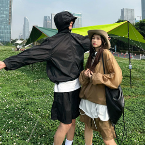 2025夏新款男连帽超薄透气运动短裤长袖防晒衣套装A202TZ601P150,男装牛仔裤,星座1311（原A202）