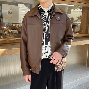 轻奢皮衣男士PU皮夹克外套秋冬上衣休闲机车服 A202PY802P125图片