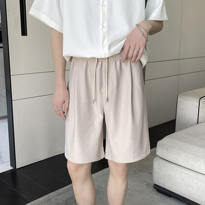 2025夏季新款宽松条纹短裤男中裤百搭褶皱垂感男裤潮A202DK059P50，男装牛仔裤，星座1311（原A202）